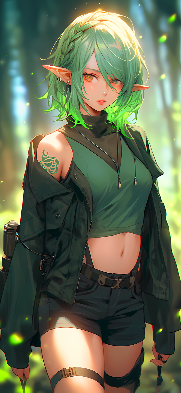 high resolution iphone background wallpaper of Anime Elf Girl