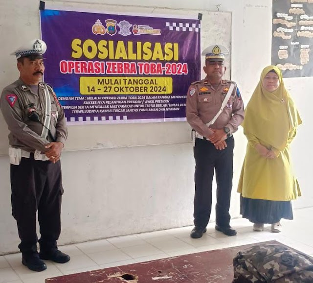 Sat Lantas Polres Sergai Sosialisasi dan Penyuluhan Keliling Operasi Zebra Toba 2024