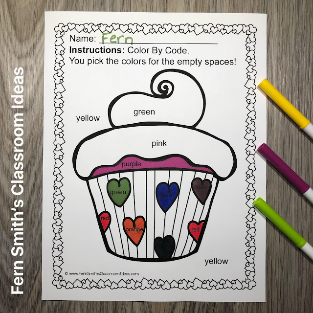 Grab This St. Valentine's Day FUNKY Color By Code Kindergarten Know Your Colors Worksheets Resource For Your Classroom To Print and Use TODAY!