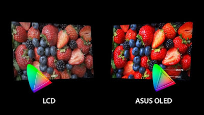 Perbandingan foto atau video pada layar lcd dibandingkan dengan asus oled yang warnanya lebih akurat dan detail