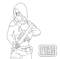 Pubg woman character coloring sheet