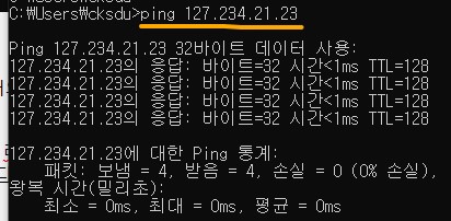 ping 127.0.0.0