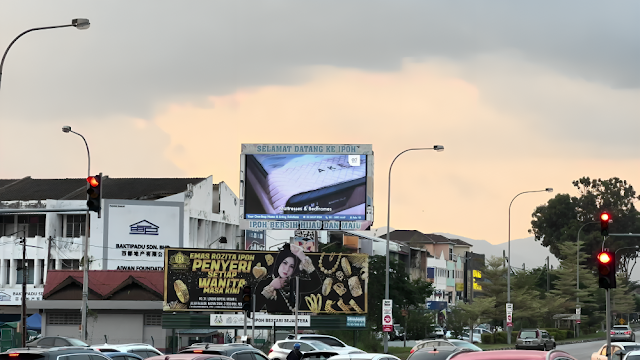 ED Shop Ad Jalan Lapangan Terbang Ipoh Digital Screen Advertising Malaysia Perak Medan Gopeng Nearby McDonald's Jalan Gopeng DT LED Billboard Advertising
