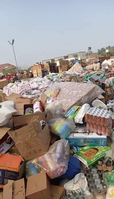 Goods worth millions retrieved by kind locals who intervened as Next Cash and Carry was razed by fire