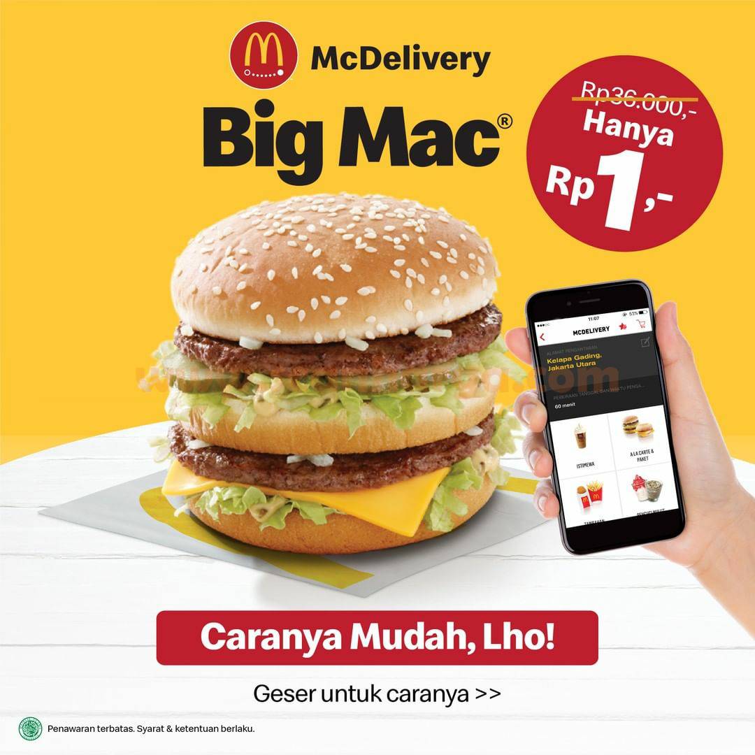 Promo McDonalds BIGMAC – Harga Hanya Rp 1,-