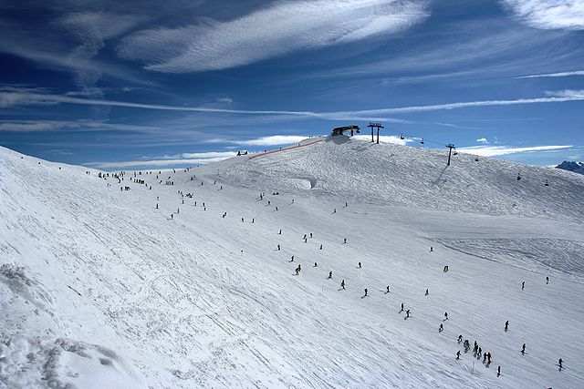 Skiing at Rastkogel, French Alps