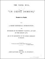 In Coena Domini (Title page)