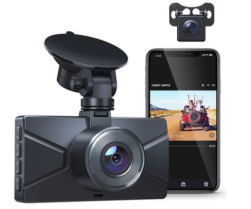 Surfola 1080P WiFi Dash Camera for Cars with 3 Inch IPS Screen