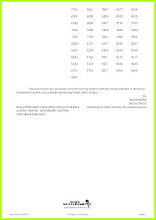 16.11.21 Sthree Sakthi SS 287 Results *out* : LIVE Sthree Sakthi Kerala Lottery Result Today www.keralalotteries.com