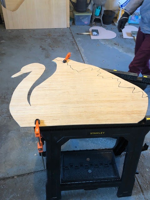 Cut out of swan