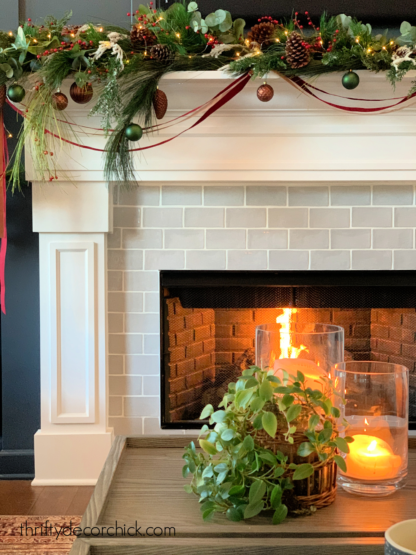 dark fireplace white mantel