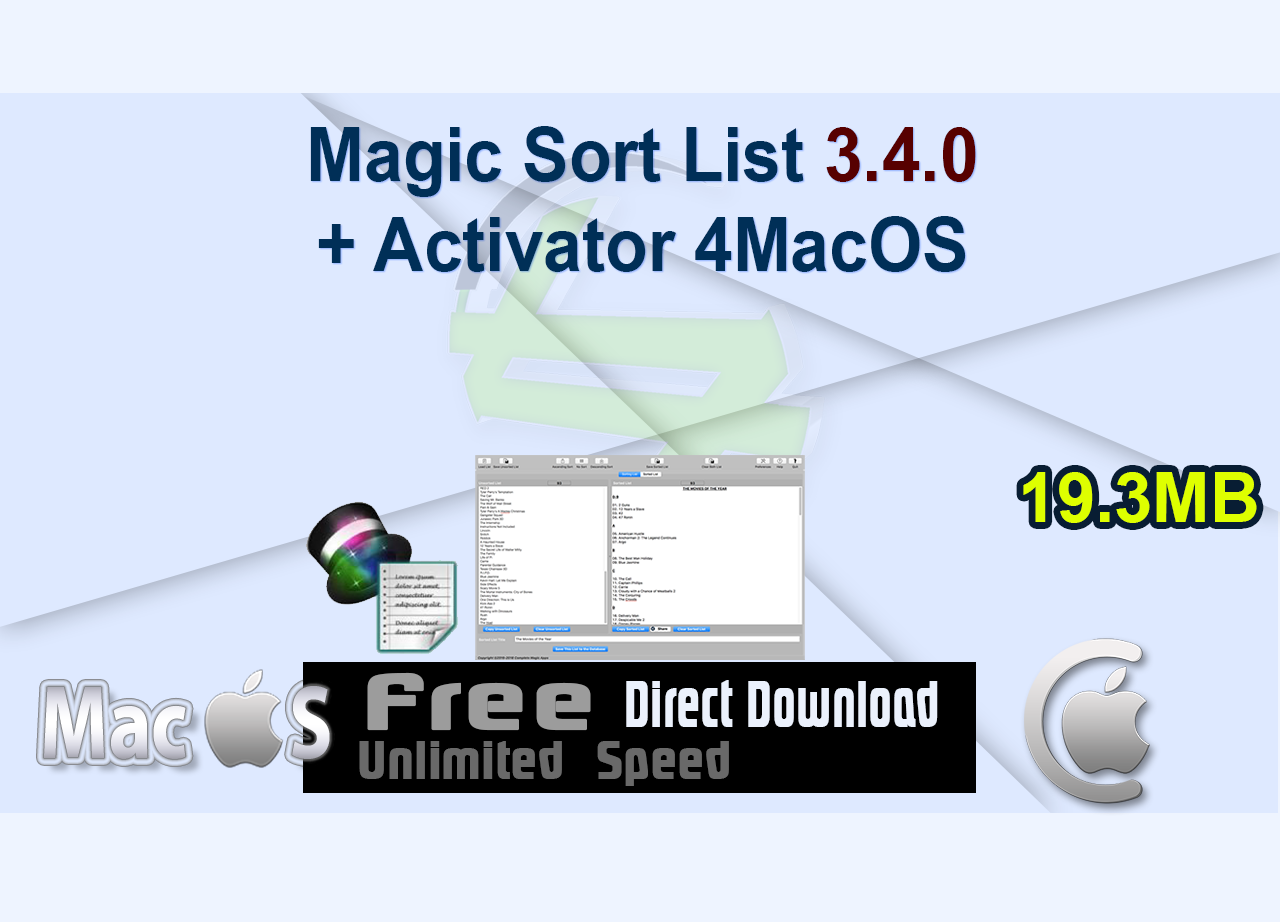 Magic Sort List 3.4.0 + Activator 4MacOS