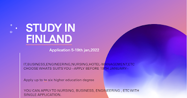 Study in Finland 2022- -Joint Application to Higher Education, Spring 2022- Application period(Jan5-Jan19)
