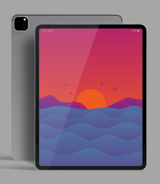 Minimalist iPad Wallpaper | Ocean Sunset