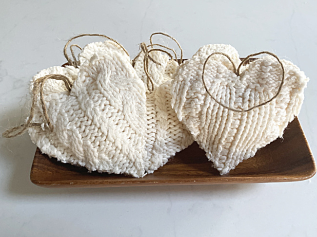 sweater hearts in a bowl