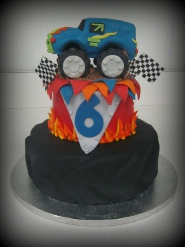 monster truck birthday cake