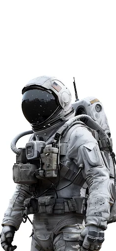 Illustration of an astronaut in full gear, hinting at the vastness of space exploration.