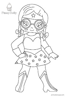 cute kawaii coloring book wonder woman