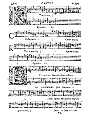 Front cover of the "Kyrie Eleison" from the Mass for Four Voices by William Byrd (c.1540–1623), probably published in London by Thomas East