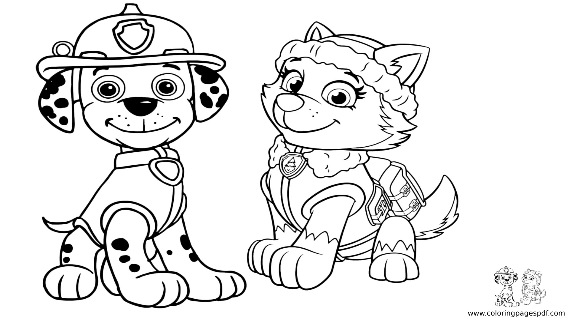 Coloring Pages Of Marshall And Everest