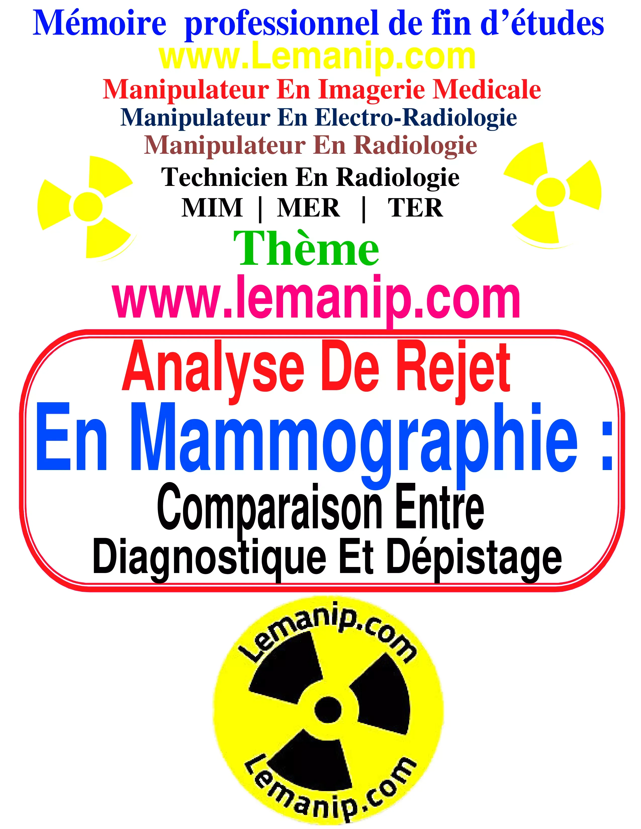 Mémoire Manipulateur En Radiologie  53