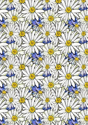 Free Daisies and Cornflowers Background paper