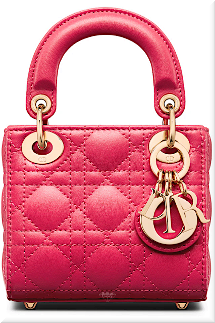 ♦Lady Dior bright pink cannage lambskin micro top handle bag #dior #bag #pink #brilliantluxury