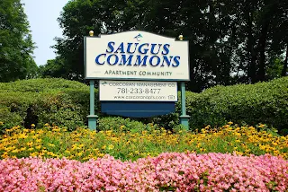 flower bed in front of Saugus Commons entrance