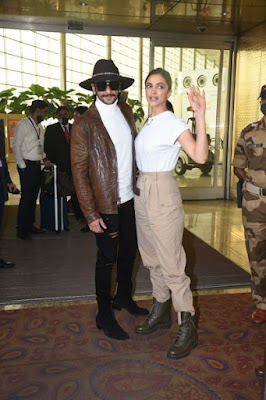 Deepika and Ranveer Singh spotted at Airport