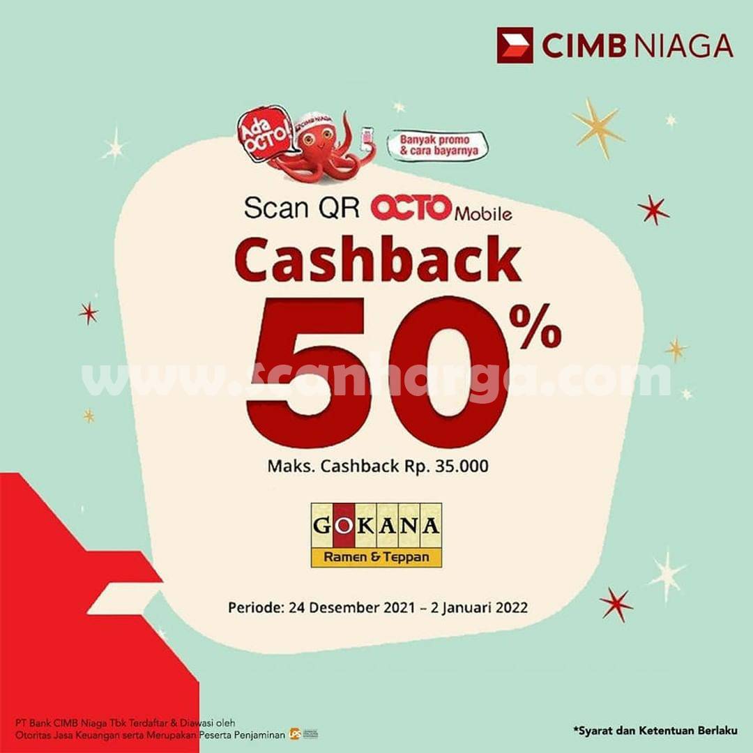 GOKANA Promo Cashback 50% dengan QR OCTO Mobile