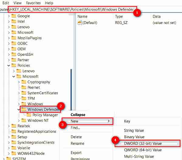 إصلاح Windows Security Center Windows 11 بمساعدة التسجيل