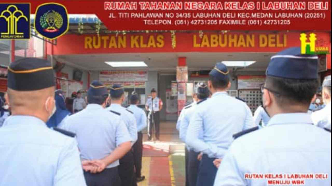 Kepala Rutan Nimrot Sihotang Pimpin Apel Pagi Rutan Kelas I Labuhan Deli