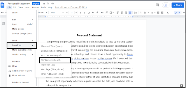 How to save google doc as pdf ?