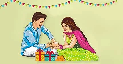 brother and sister with rakhi