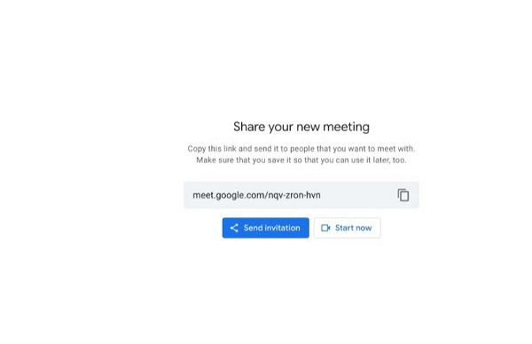 إنشاء رابط Google Meet