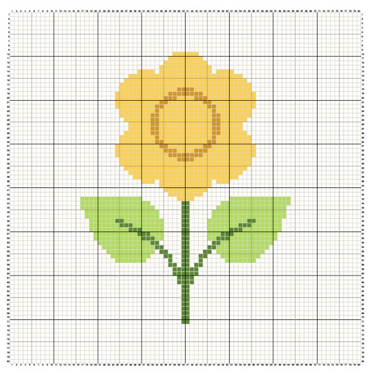 Yellow Flower - free cross stitch pattern