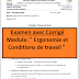 Examen avec Corrigé - Module: " Ergonomie et Conditions de travail "