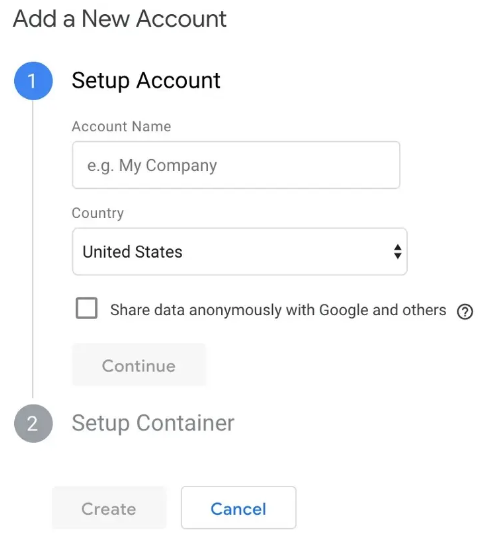 Setup google tag manager