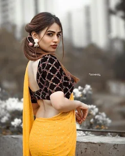 Marathi tv actress pratikshaa yellow saree photoshoot stills - flamingo9to99