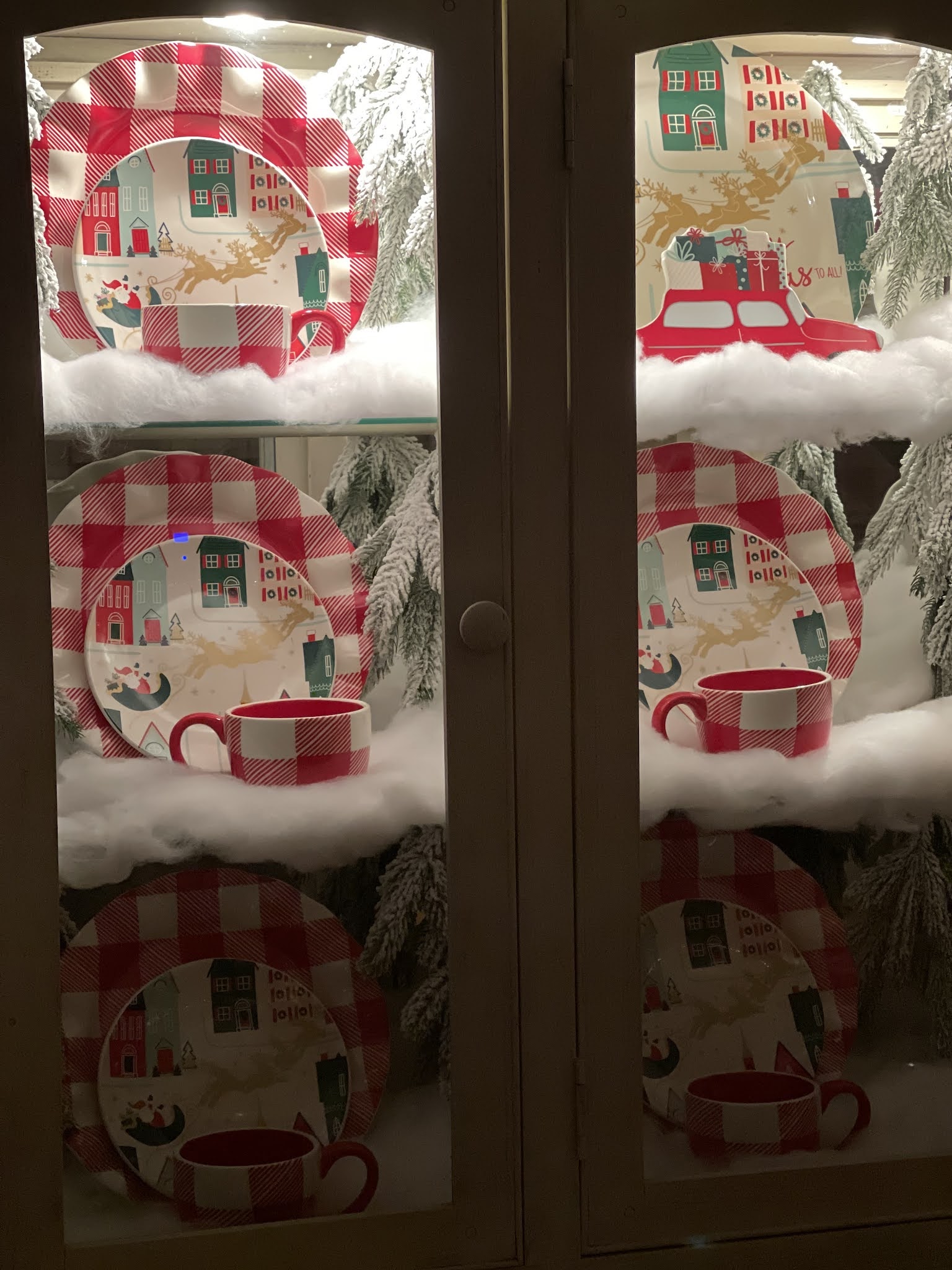 Christmas China Cabinet Decorating with Coton Colors by Shaw Avenue