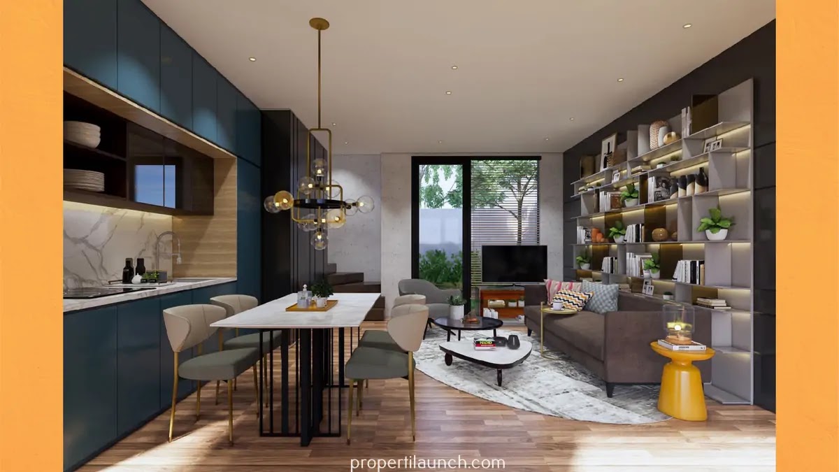 Desain Living Room Rumah Cendana Gard'n Vista Tipe Villa