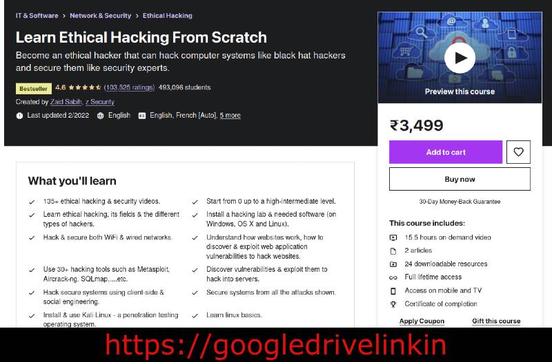 Learn Ethical Hacking From Scratch by zSecurity | Google Drive Link