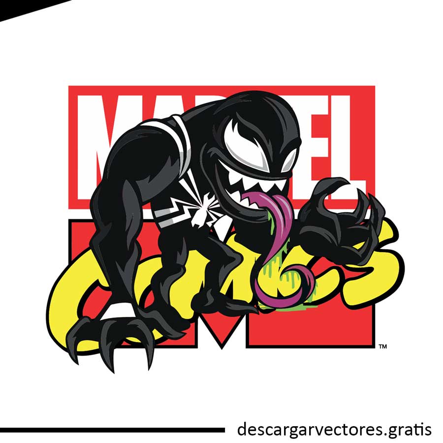 diseño vectorizado de venom de marvel