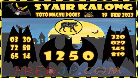 Prediksi Kalong Macau 3D Hari Ini JP 19 Februari 2023