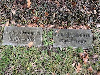 Photo of the graves of James and Mary Hooker