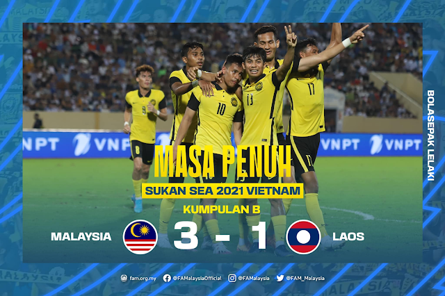 Luqman Sumbang dua gol, Malaysia Menang Keatas Laos.