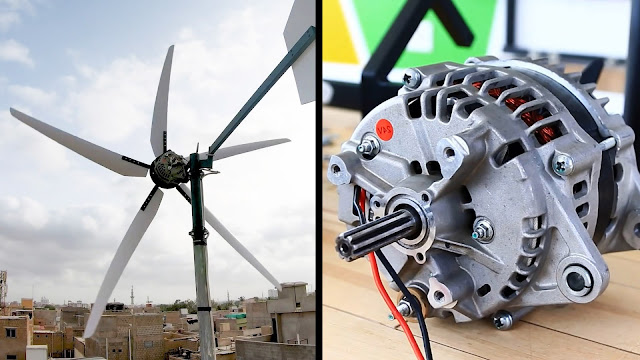 How to make a wind turbine from a car alternator