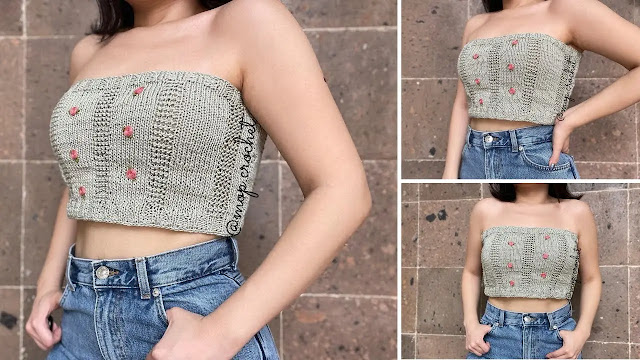 PASO A PASO GRATIS Crop Top Tejido a Dos Agujas