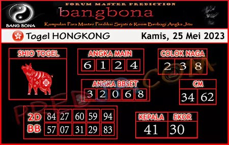 Prediksi HK Bang Bona Kamis 25 Mei 2023