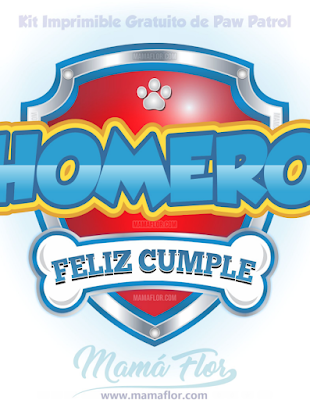 Paw Patrol: Logo Nombres con la Letra H